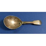 A fiddle pattern Georgian silver caddy spoon, London 1828 by Clement Cheese