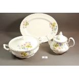 A Richmond dinner service 'Wild Anemone' comprising: teapot, six dinner plates, six side plates, six