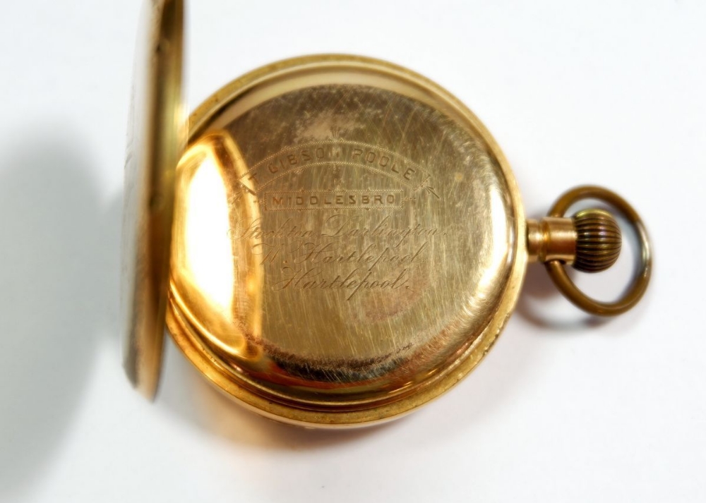 An Excelsior gold plated pocket watch in card and gilt metal watch stand - Image 4 of 6