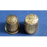 A Charles Horner silver thimble and a Dorcas one