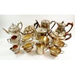 Four various silver plated tea sets