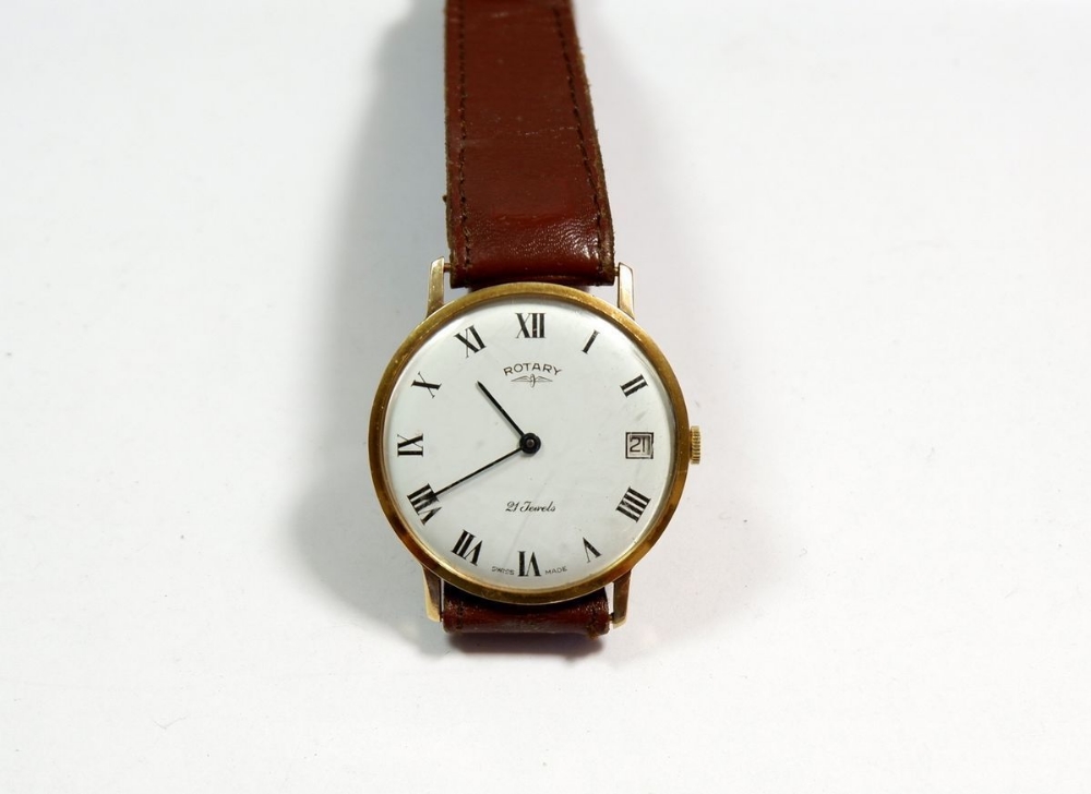 A Rotary gents 9 carat gold wrist watch, boxed