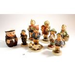 Various Hummel figures and a Goebel monk jug