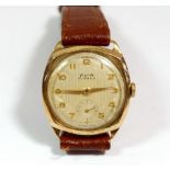 A vintage gents 9 carat gold gentleman's wrist watch