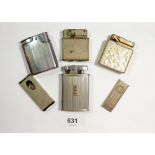 Four vintage lighters including two Ronson, one Colbri, one Monopol plus two cigar cutters