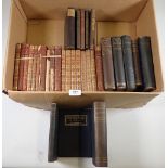 A box of literary books including sets by Thackery, Kipling, McArthy, Stevenson