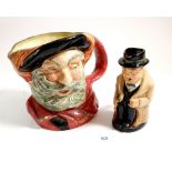 A Royal Doulton Churchill Toby jug and a Falstaff character jug