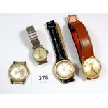 Four various vintage gentlemans mechanical wrist watches