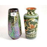 A Sylvac lustred vase and Torquay style vase, 21cm tall