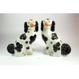 A pair of Victorian Staffordshire dogs, 30cm