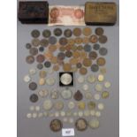A miscellaneous lot of coinage & tokens pre-decimal and decimal including copper/bronze: farthings