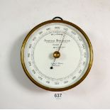 A Short and Mason brass marine barometer