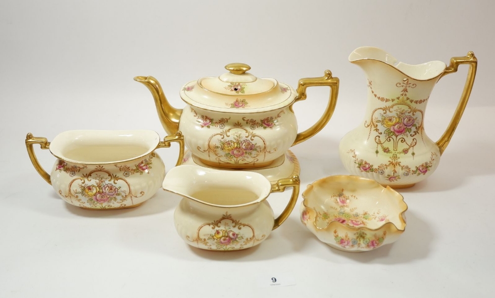 A group of Crown Ducal and Devon Ware including teapot and stand