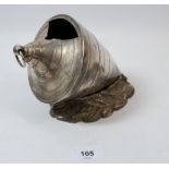 A 19th century silver plated shell form spoon warmer