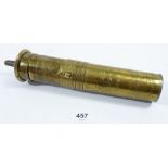 A brass Middle Eastern spice grinder
