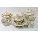 An early 19th century Miles Mason gilt and white part tea service comprising: teapot, sugar, four