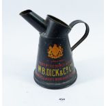 An ILO quart oil can for W B Dick & Co Ltd, 22.5cm tall