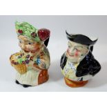 Two vintage character jugs, tallest 19cm