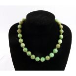 A Chinese 'jade' bead necklace
