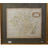 Robert Morden (c.1650-1703) - A hand-coloured engraved map of the county of Worcestershire, sold