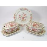 A Victorian dinner service with oriental decoration, comprising two sauce tureens, one tureen,