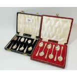 Two sets of six silver coffee spoons, Sheffield 1963 and Birmingham 1963