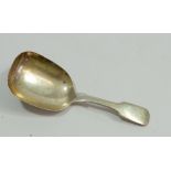 A fiddle pattern silver caddy spoon, London 1839 by William Knight