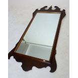 A Georgian style mahogany framed mirror, 110 x 53 cm