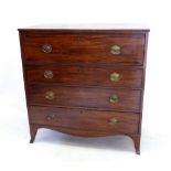 A 19th mahogany secretaire chest of two short and three long drawers with fitted interior and all