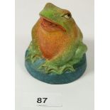 A Mary Seton Watts Compton Pottery frog paperweight