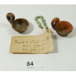 Two Etruscan terracotta miniature children's scoops and a small group of beads from Orvieto,