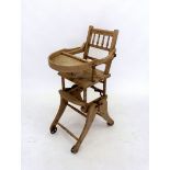 An Edwardian pine high chair