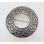 A Celtic Iona silver brooch by Alexander Richie, 4 cm diameter