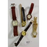Five various costume wrist watches
