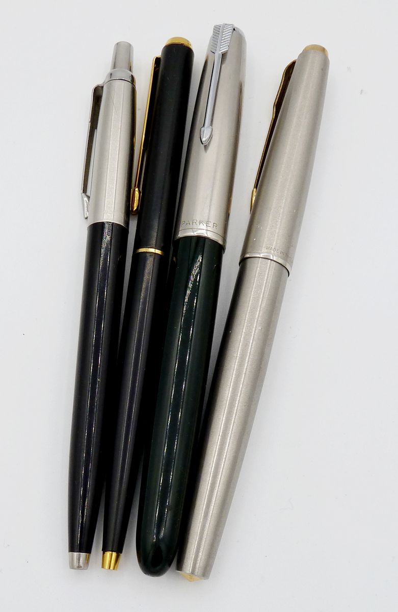 Four various Parker pens