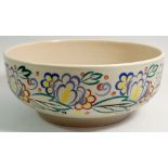 A large Poole Pottery floral fruit bowl, 27.5cm diameter