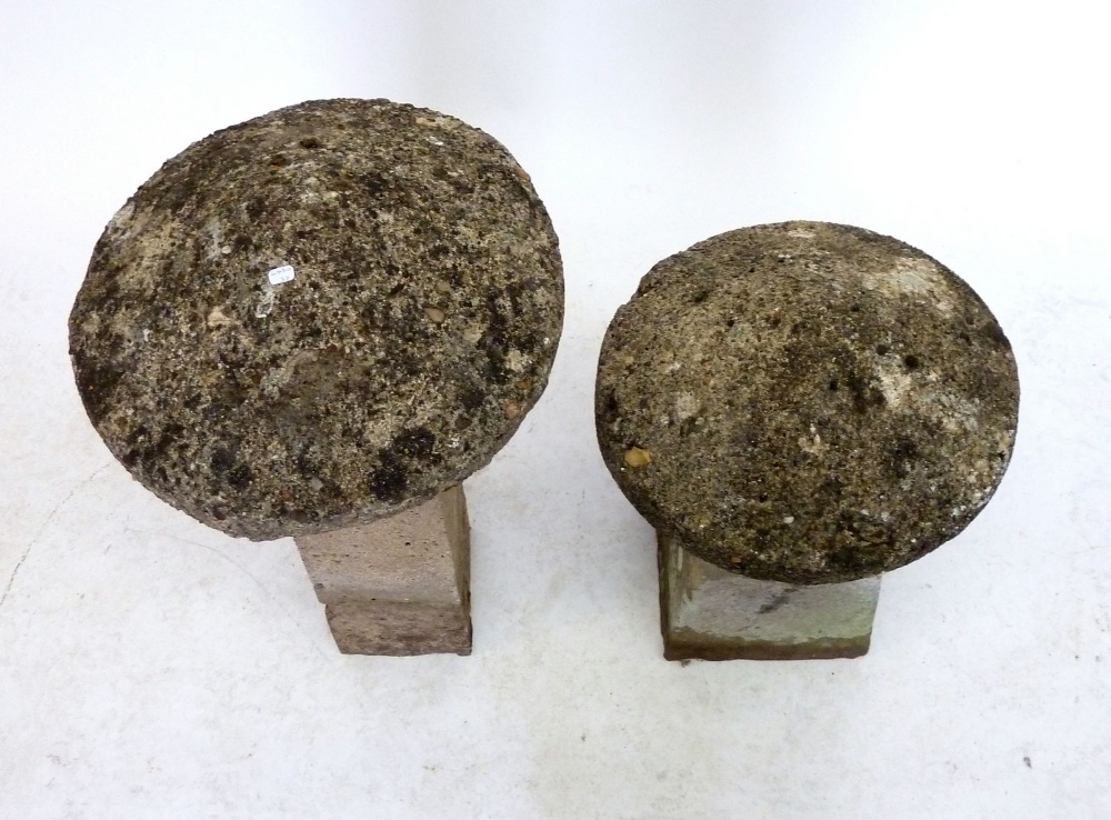 Two small staddle stones, tallest 66cm - Image 2 of 2