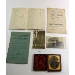 A group of sale particulars and emphera for Holt Farm, Hook, Hants 1921, two related postcards