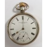 An Edwardian silver pocket watch by F E Bowden and Sons, Plymouth, Birmingham 1905