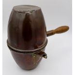 A 19th century copper camp coffee pot