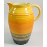 A 1930's Shelley Art Deco Harmony yellow and orange banded large jug, 25cm tall