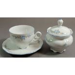 A Bavarian Rose tea service comprising twelve cups and saucers, twelve tea plates and twelve dessert