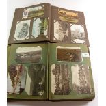 Three various postcard albums and assorted contents including Cambridge (a. 70), one full album of