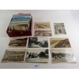 A collection of postcards including Cattle Market, Oswestry and other topo, comical and two