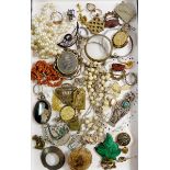 A box of costume jewellery, some a/f