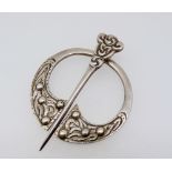A Celtic Iona silver penannular brooch by Alexander Richie, 3.6 cm diameter