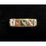 A 9 carat gold eternity ring set white stones - some deficient, 2.5g, size M
