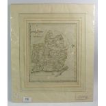 A 1787 hand coloured copper engraved map of Monmouthshire, 27 x 23cm unframed