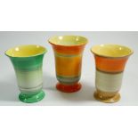 Three Shelley Harmony Ware vases, 12cm