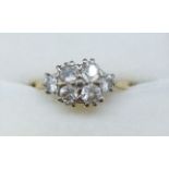 A Victorian 18 carat gold ring set six diamonds, size M